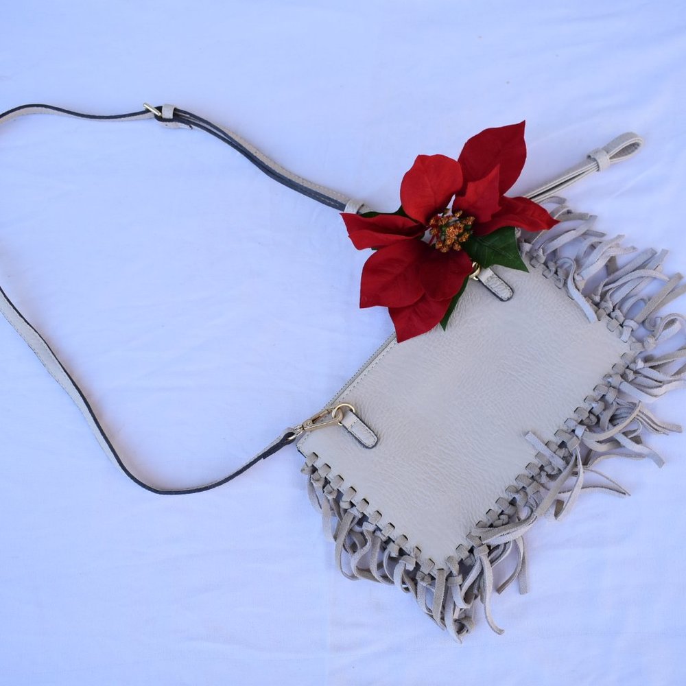 Street Level small leather, fringe purse/bag